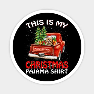 This Is My Christmas Pajama Shirt Pomeranian Truck Tree Magnet